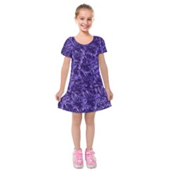 Pattern Color Ornament Kids  Short Sleeve Velvet Dress