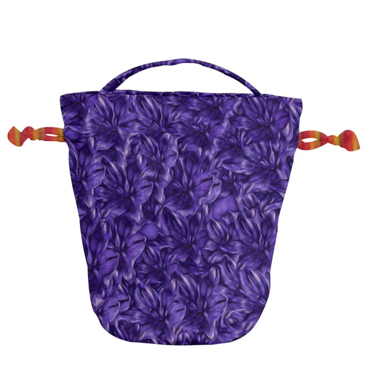 Pattern Color Ornament Drawstring Bucket Bag