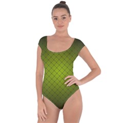 Hexagon Background Line Short Sleeve Leotard 