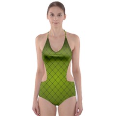 Hexagon Background Line Cut-out One Piece Swimsuit