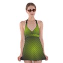 Hexagon Background Line Halter Dress Swimsuit  View1