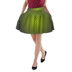 Hexagon Background Line A-line Pocket Skirt