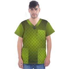 Hexagon Background Line Men s V-neck Scrub Top