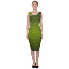 Hexagon Background Line Sleeveless Pencil Dress