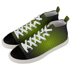 Hexagon Background Line Men s Mid-top Canvas Sneakers by HermanTelo