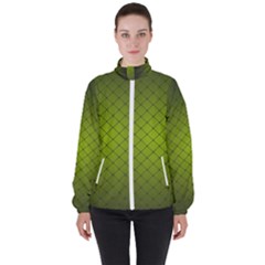 Hexagon Background Line Women s High Neck Windbreaker by HermanTelo