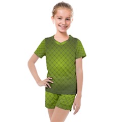 Hexagon Background Line Kids  Mesh Tee And Shorts Set