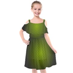 Hexagon Background Line Kids  Cut Out Shoulders Chiffon Dress