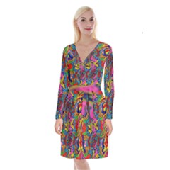 I 3 1 Long Sleeve Velvet Front Wrap Dress by ArtworkByPatrick