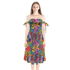 I 3 1 Shoulder Tie Bardot Midi Dress by ArtworkByPatrick