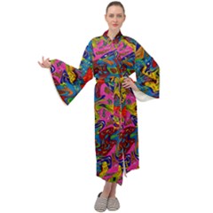 I 3 1 Maxi Tie Front Velour Kimono