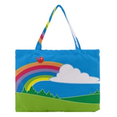 Natural Cloud Field Grass Medium Tote Bag by Pakrebo