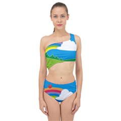 Natural Cloud Field Grass Spliced Up Two Piece Swimsuit by Pakrebo