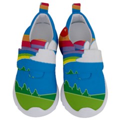 Natural Cloud Field Grass Kids  Velcro No Lace Shoes by Pakrebo