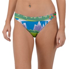 Nature Tree Water Grass Sun Band Bikini Bottom by Pakrebo