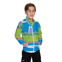 Nature Tree Water Grass Sun Kids  Windbreaker by Pakrebo