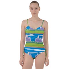 Nature Tree Water Grass Sun Sweetheart Tankini Set by Pakrebo