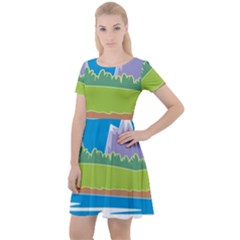 Nature Tree Water Grass Sun Cap Sleeve Velour Dress  by Pakrebo