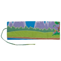 Nature Tree Water Grass Sun Roll Up Canvas Pencil Holder (m)