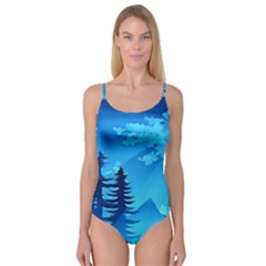 Forest Landscape Pine Trees Forest Camisole Leotard  by Pakrebo