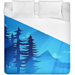 Forest Landscape Pine Trees Forest Duvet Cover (king Size) by Pakrebo