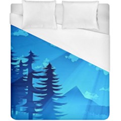 Forest Landscape Pine Trees Forest Duvet Cover (california King Size) by Pakrebo