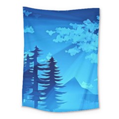 Forest Landscape Pine Trees Forest Medium Tapestry by Pakrebo