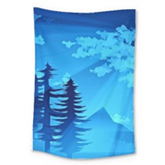 Forest Landscape Pine Trees Forest Large Tapestry by Pakrebo