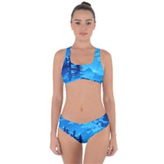 Forest Landscape Pine Trees Forest Criss Cross Bikini Set by Pakrebo