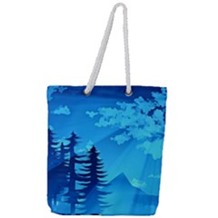 Forest Landscape Pine Trees Forest Full Print Rope Handle Tote (large) by Pakrebo