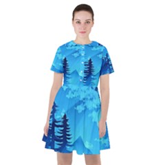 Forest Landscape Pine Trees Forest Sailor Dress by Pakrebo