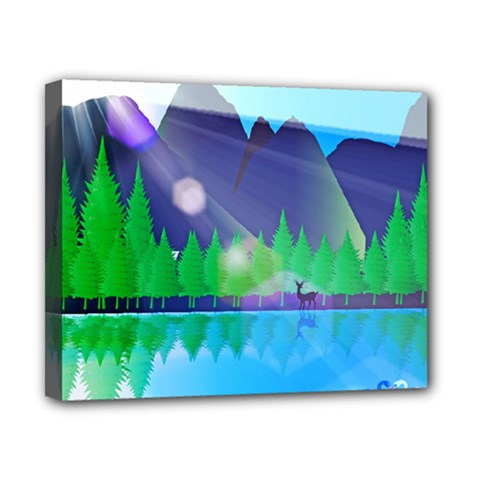 Forest Landscape Pine Trees Forest Canvas 10  X 8  (stretched) by Pakrebo