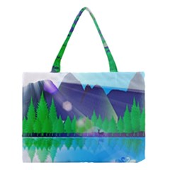 Forest Landscape Pine Trees Forest Medium Tote Bag by Pakrebo