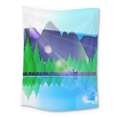 Forest Landscape Pine Trees Forest Medium Tapestry by Pakrebo