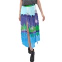 Forest Landscape Pine Trees Forest Velour Split Maxi Skirt View1