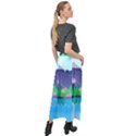 Forest Landscape Pine Trees Forest Velour Split Maxi Skirt View2