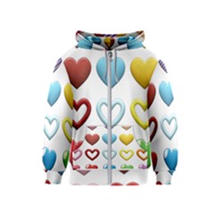 Puffy Hearts Heart Clipart Hearts Kids  Zipper Hoodie by Pakrebo