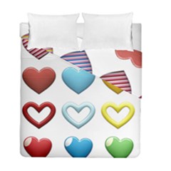 Puffy Hearts Heart Clipart Hearts Duvet Cover Double Side (full/ Double Size) by Pakrebo