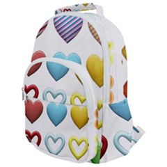 Puffy Hearts Heart Clipart Hearts Rounded Multi Pocket Backpack by Pakrebo