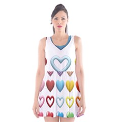 Puffy Hearts Heart Clipart Hearts Scoop Neck Skater Dress by Pakrebo