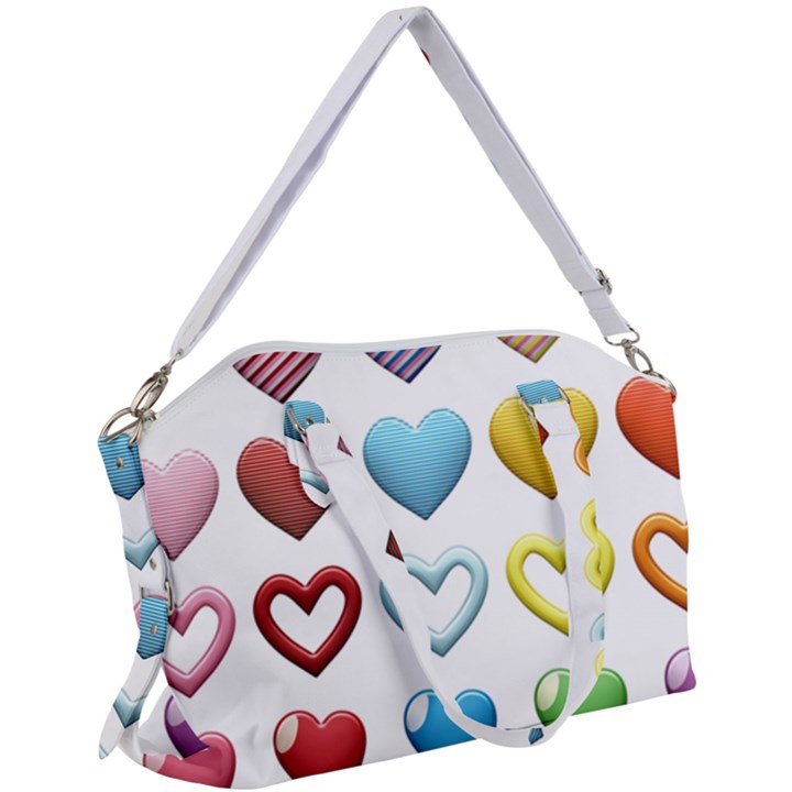 Puffy Hearts Heart Clipart Hearts Canvas Crossbody Bag