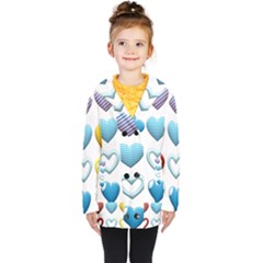 Puffy Hearts Heart Clipart Hearts Kids  Double Breasted Button Coat by Pakrebo