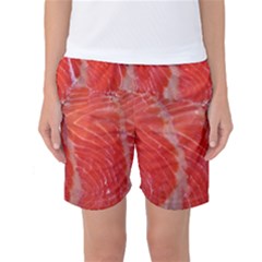 Food Fish Red Trout Salty Natural Women s Basketball Shorts by Pakrebo