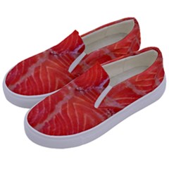 Food Fish Red Trout Salty Natural Kids  Canvas Slip Ons by Pakrebo