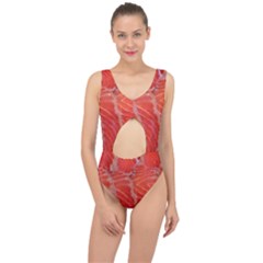 Food Fish Red Trout Salty Natural Center Cut Out Swimsuit by Pakrebo