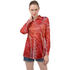 Food Fish Red Trout Salty Natural Long Sleeve Satin Shirt