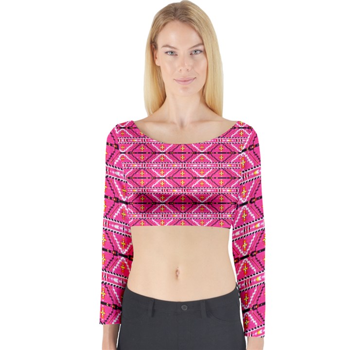 I 8 Long Sleeve Crop Top