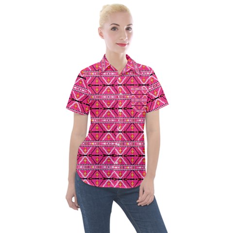 I 8 Women s Short Sleeve Pocket Shirt by ArtworkByPatrick