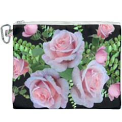 Roses Flowers Ferns Arrangement Canvas Cosmetic Bag (xxxl) by Pakrebo