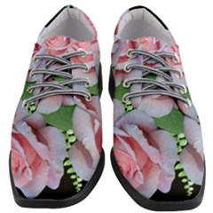 Roses Flowers Ferns Arrangement Women Heeled Oxford Shoes